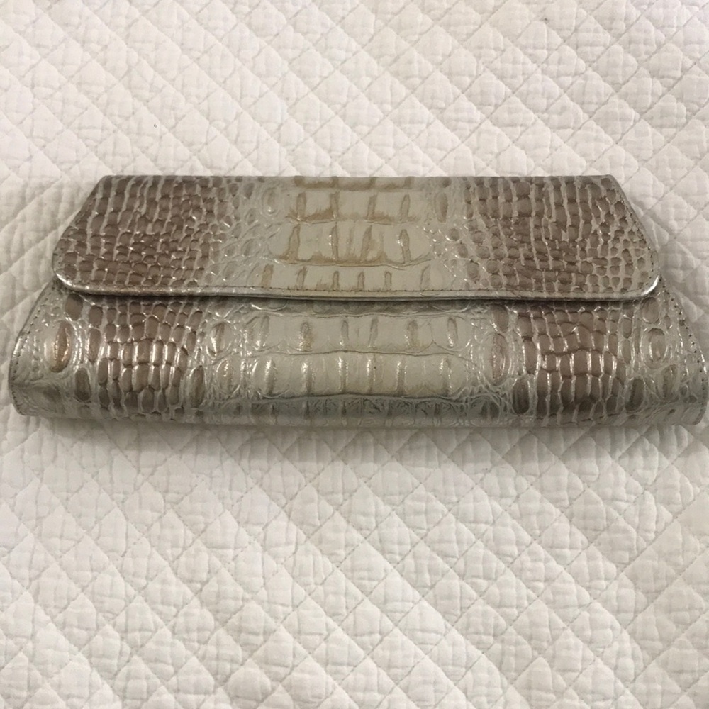 EUC JALDA holiday croc embossed clutch metallic black tie  bag. Vintage.